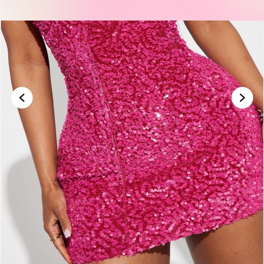 Pink Sequin Mini Dress